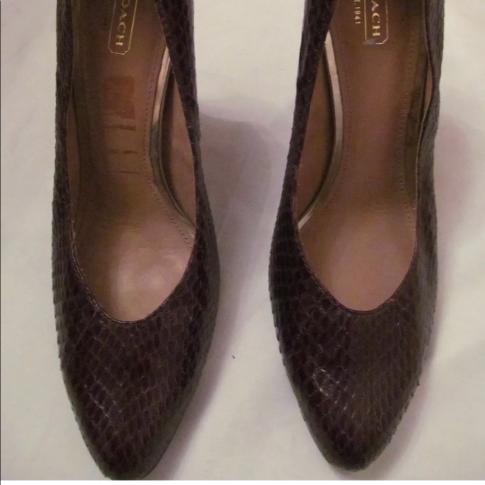 COACH URBAN GARNET snakeskin burgundy pumps shoes - Picture 2 of 6